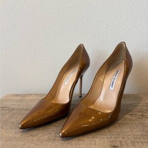 Manolo Blahnik Patent Bronze Pumps